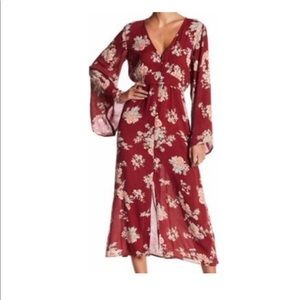 Wild pearl kimono sleeve dress
